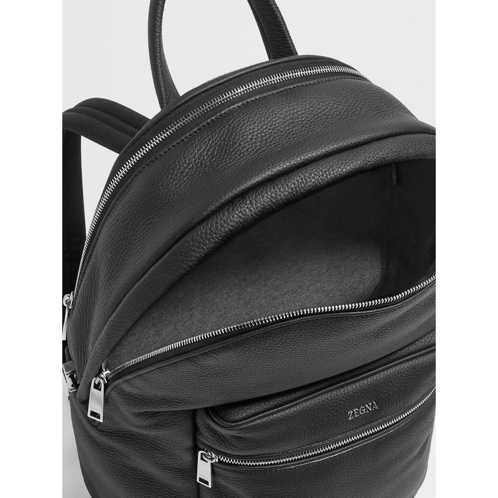 ZEGNA BLACK DEERSKIN HOODIE BACKPACK