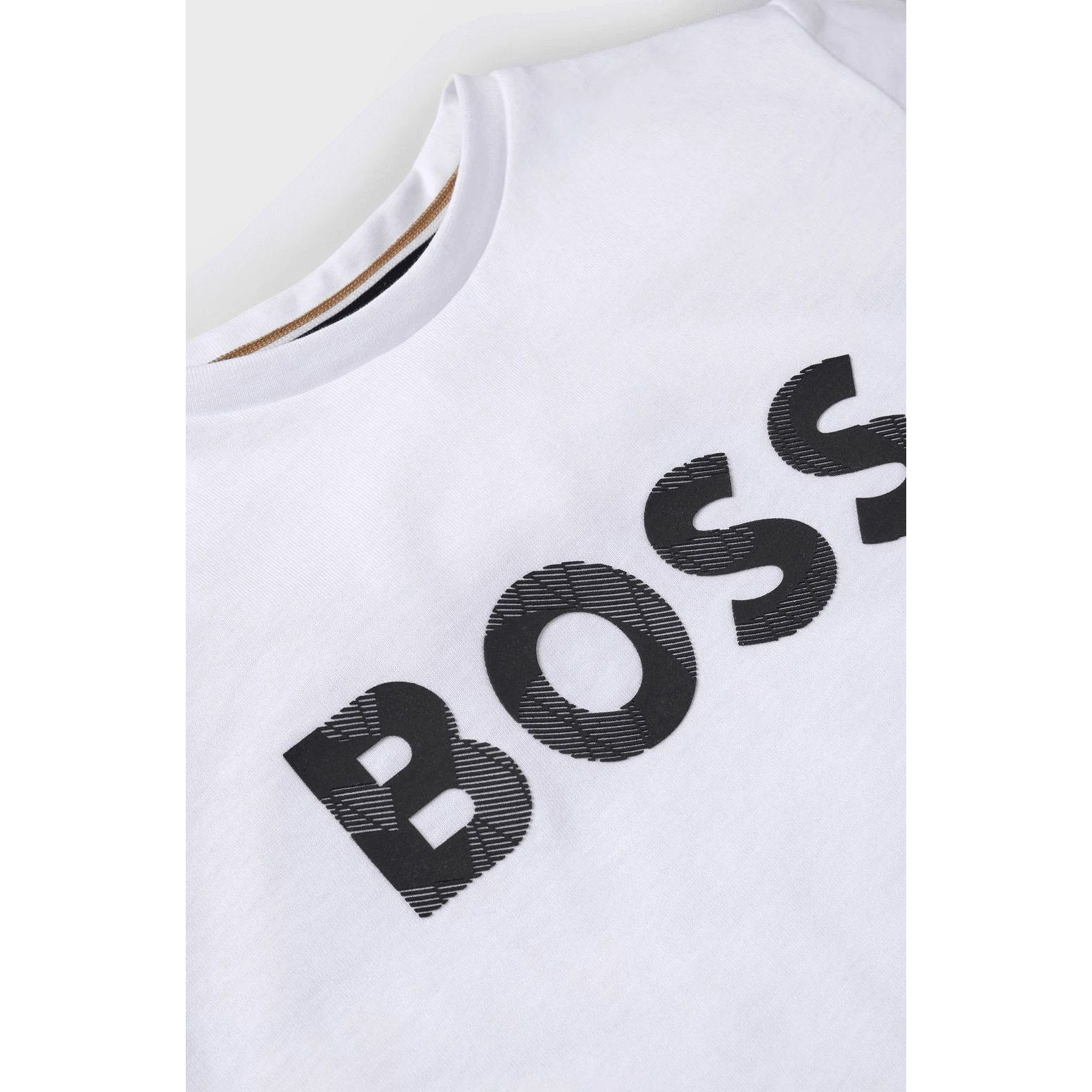 BOSS KIDS' REGULAR-FIT SHIRT IN COTTON WITH LOGO PRINT