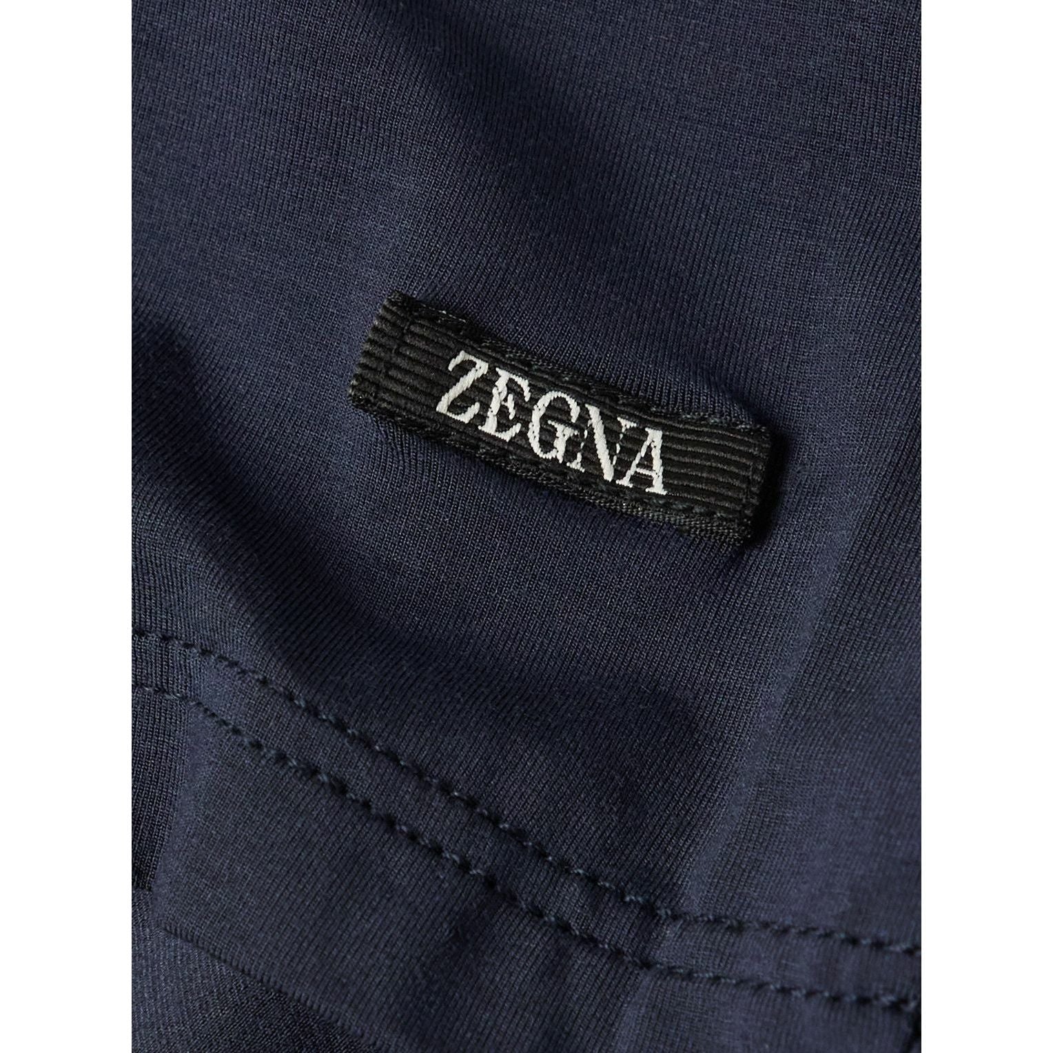 ZEGNA NAVY BLUE STRETCH MODAL T-SHIRT