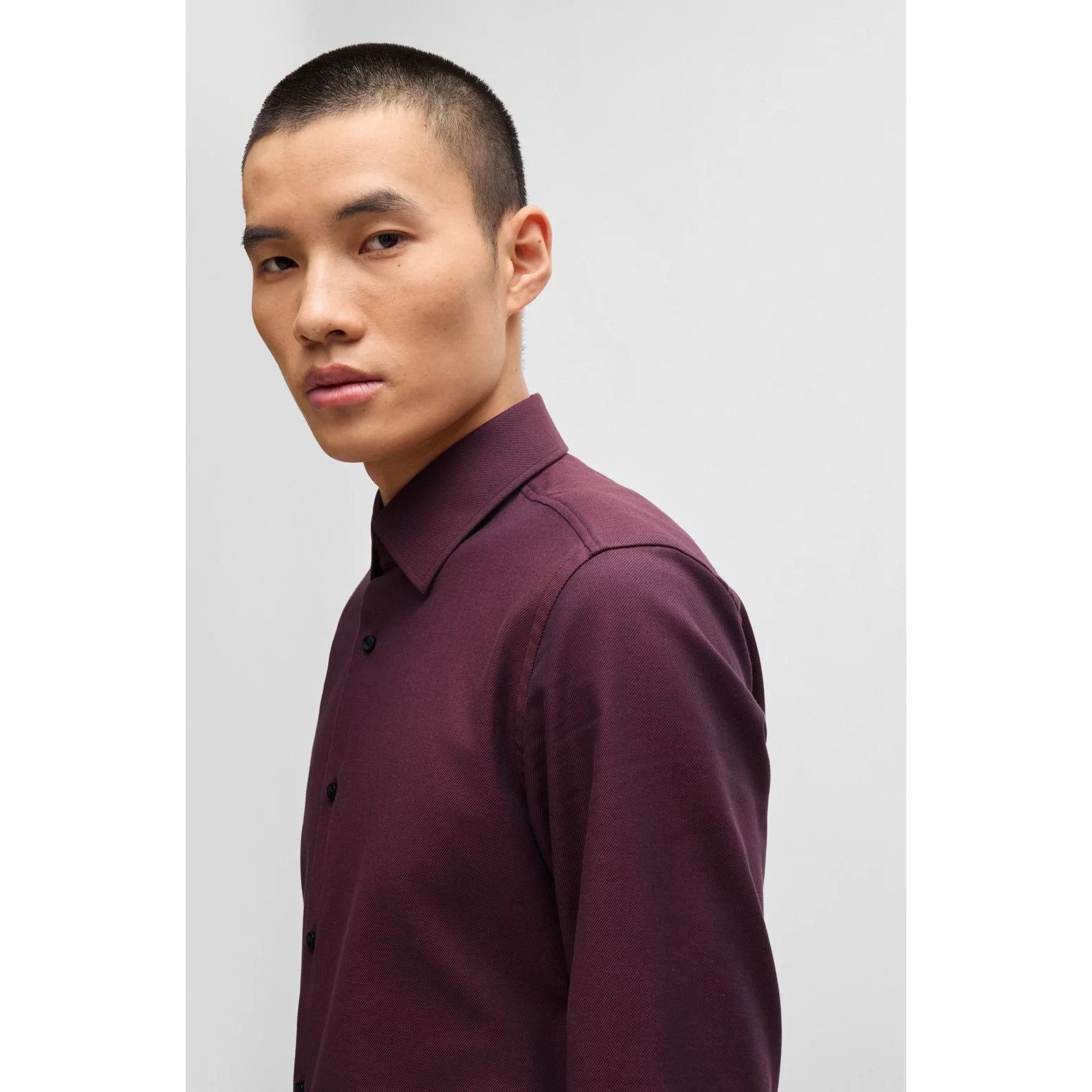 BOSS SLIM-FIT SHIRT IN EASY-IRON STRETCH-COTTON TWILL