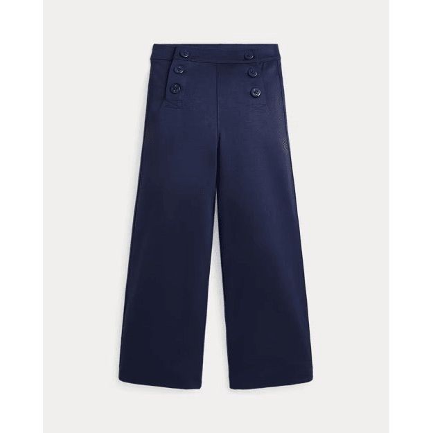 RALPH LAUREN Buttoned Ponte Wide-Leg Trousers