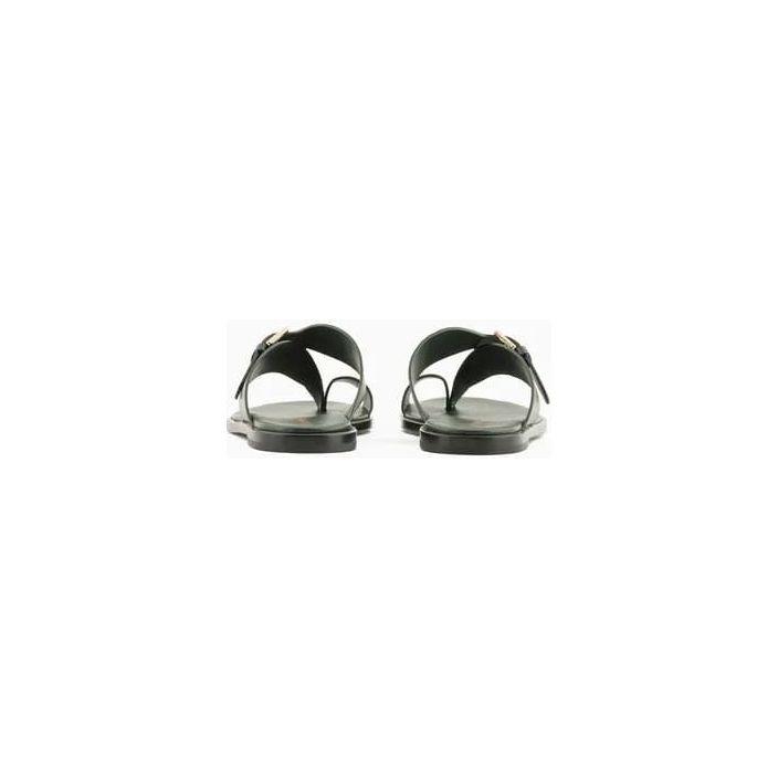 EMPORIO ARMANI LEATHER FLIP-FLOP SANDALS WITH BUCKLE