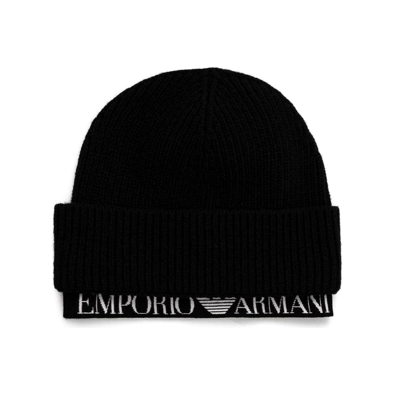 EMPORIO ARMANI logo beanie hat