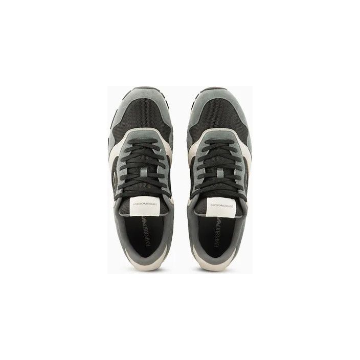 EMPORIO ARMANI MESH AND SUEDE SNEAKERS WITH SIDE EAGLE - Yooto