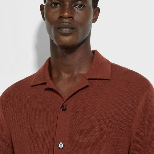 Load image into Gallery viewer, ZEGNA BRICK RED WOOL SHIRT
