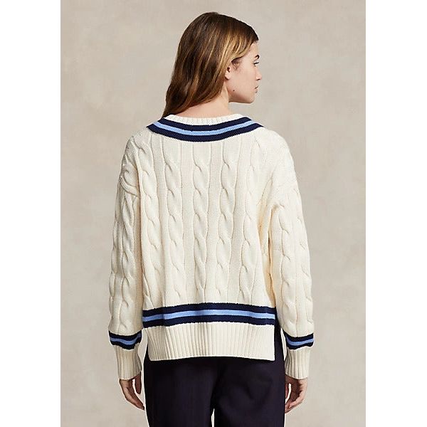 POLO RALPH LAUREN CABLE-KNIT COTTON CRICKET JUMPER - Yooto