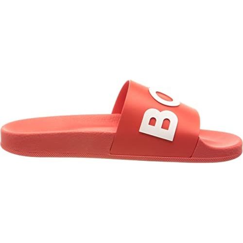 Load image into Gallery viewer, BOSS ITALIAN-MADE SLIDES WITH CONTRAST-LOGO STRAP - Yooto
