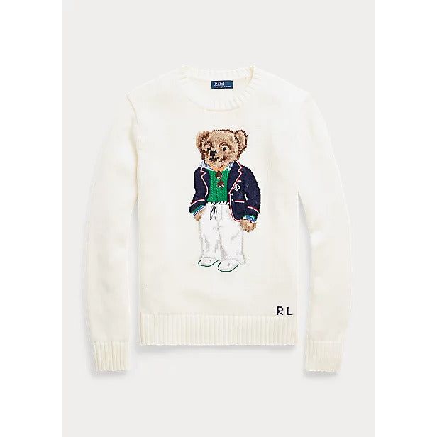 POLO RALPH LAUREN POLO BEAR COTTON CREWNECK JUMPER - Yooto