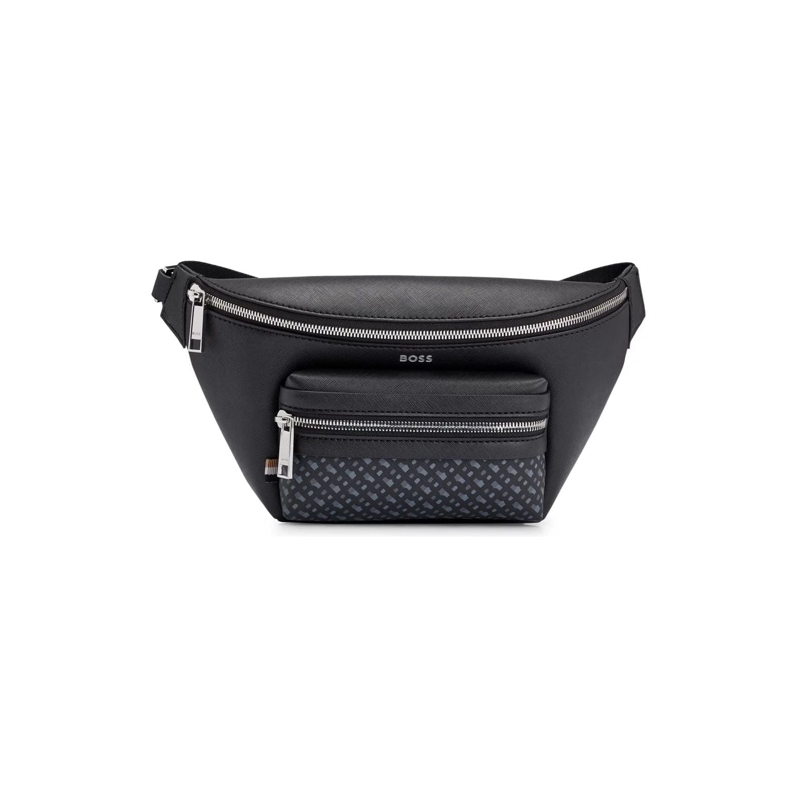 BOSS STRUCTURED BELT BAG WITH MONOGRAM-PATTERN DETAIL - Yooto