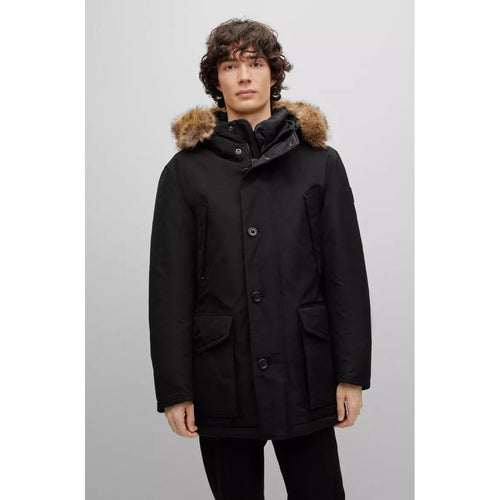 Load image into Gallery viewer, BOSS WATER-REPELLENT DOWN JACKET WITH FAUX-FUR TRIMMED HOOD - Yooto
