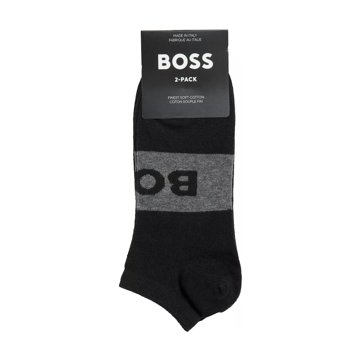 BOSS TWO-PACK OF ANKLE-LENGTH SOCKS IN STRETCH FABRIC - Yooto