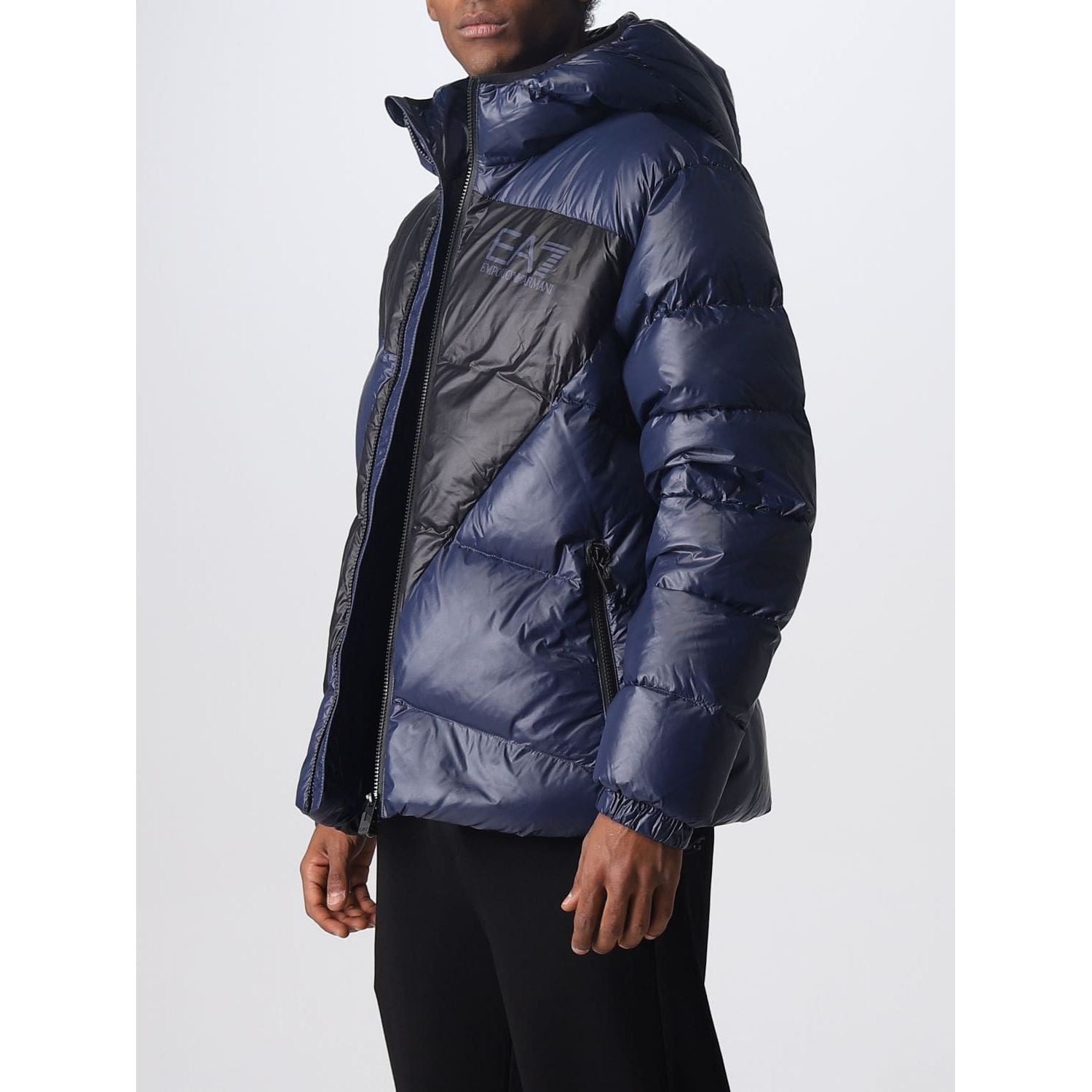 EA7 QUILTED DOWN JACKET WITH RELIEF LOGO LPRINT - Yooto