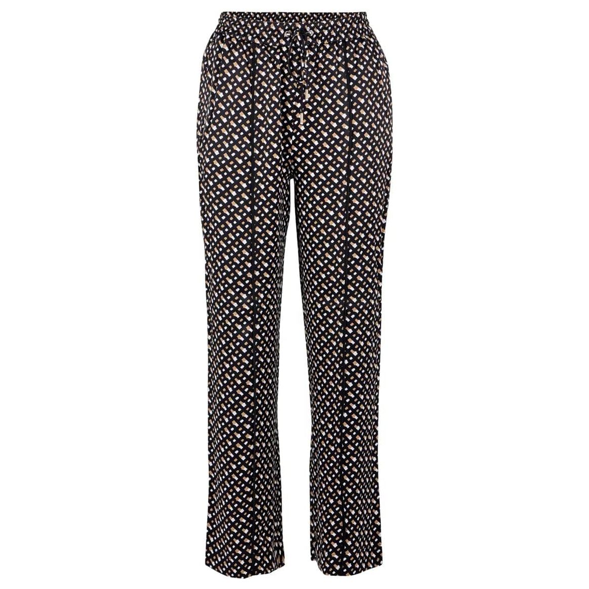 BOSS RELAXED-FIT TROUSERS IN MONOGRAM-PRINT FABRIC - Yooto