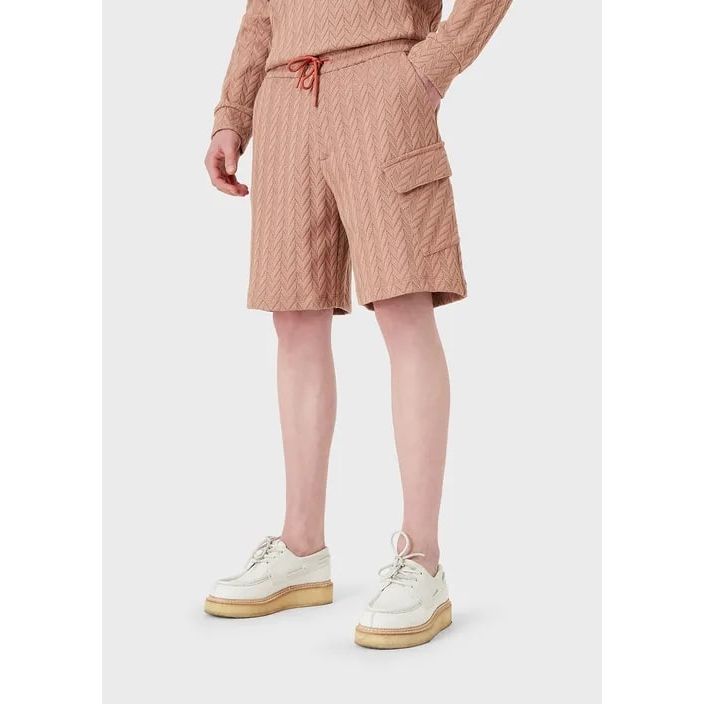 Bermuda shorts with drawstring in perforated jacquard jersey - Yooto