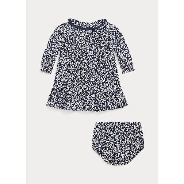 POLO RALPH LAUREN FLORAL COTTON DOBBY DRESS & BLOOMER - Yooto