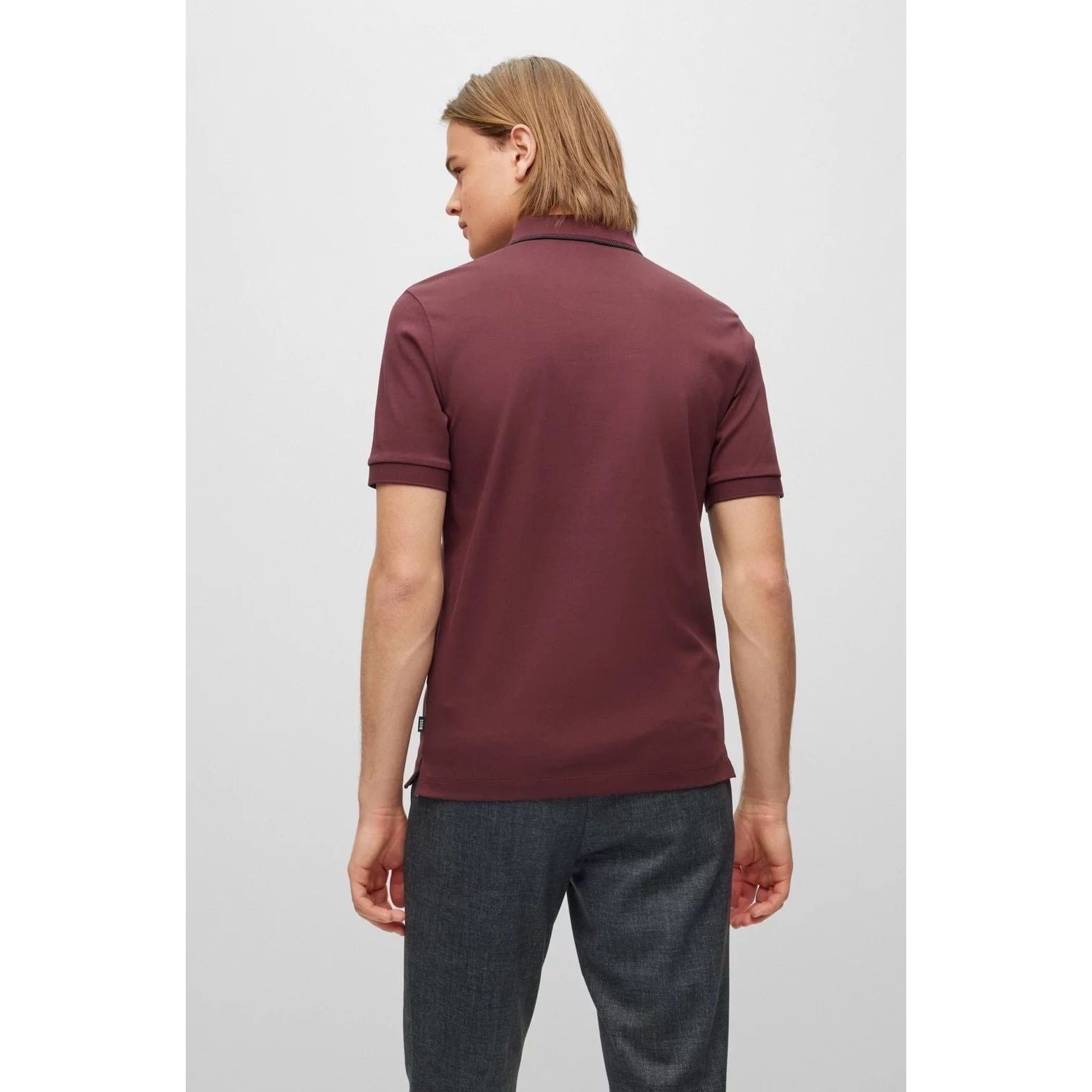 BOSS ZIP-NECK SLIM-FIT POLO SHIRT IN INTERLOCK COTTON - Yooto