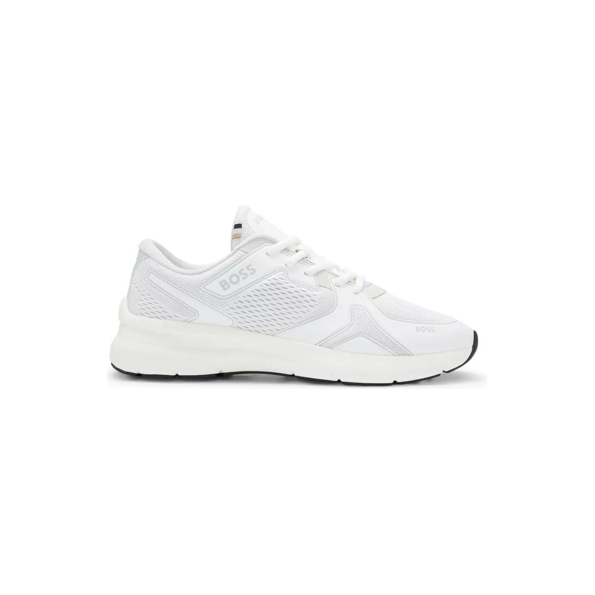 BOSS MIXED-MATERIAL TRAINERS WITH MESH AND BRANDING - Yooto