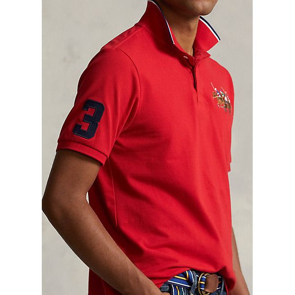 POLO RALPH LAUREN CUSTOM SLIM FIT TRIPLE-PONY POLO SHIRT - Yooto