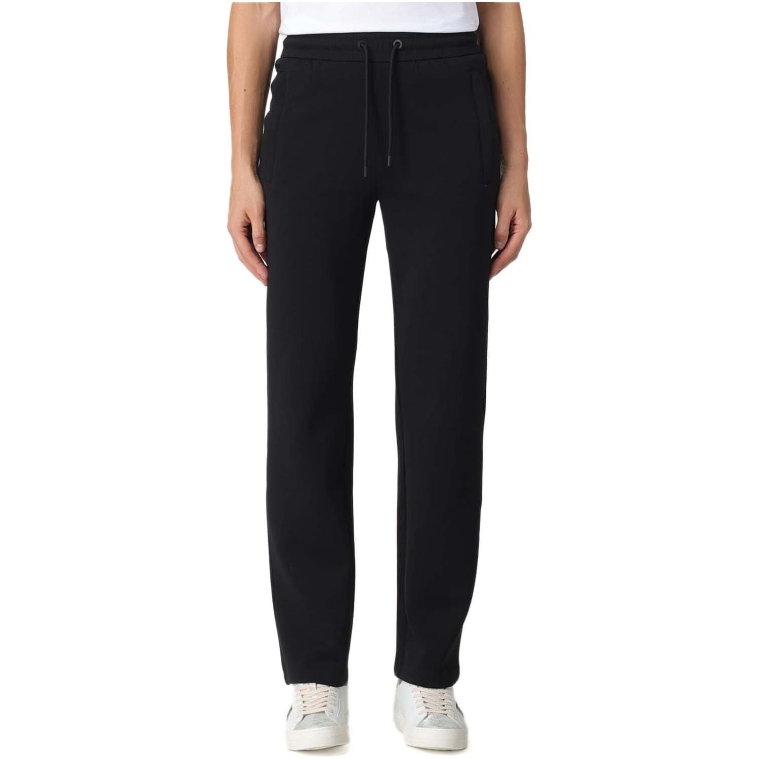 EMPORIO ARMANI DOUBLE JERSEY DRAWSTRING TROUSERS WITH EAGLE PATCH - Yooto