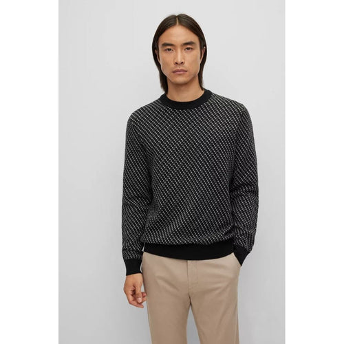 Load image into Gallery viewer, BOSS JACQUARD-PATTERNED SWEATER IN VIRGIN WOOL WITH COTTON - Yooto
