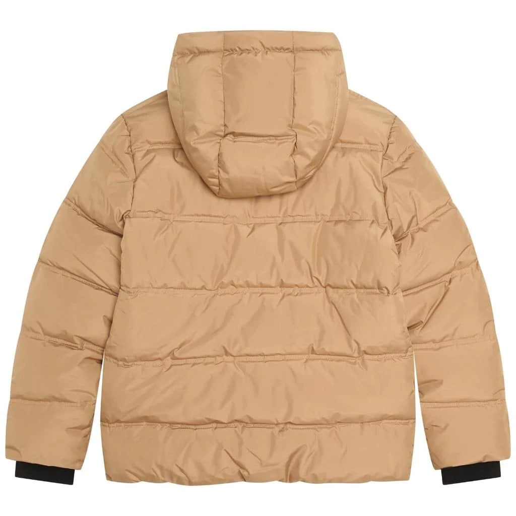 BOSS KIDS LOGO-PRINT PADDED HOODED JACKET - Yooto