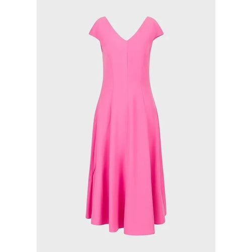 Load image into Gallery viewer, EMPORIO ARMANI TECHNO-CADY FLARED MIDI DRESS WITH A V NECK - Yooto
