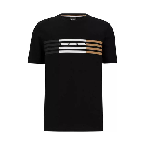 Load image into Gallery viewer, BOSS REGULAR-FIT COTTON-JERSEY T-SHIRT WITH STRIPES AND LOGO - Yooto
