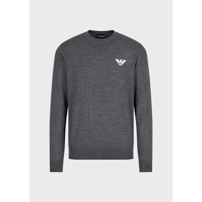 EMPORIO ARMANI PURE VIRGIN WOOL JUMPER WITH EAGLE - Yooto