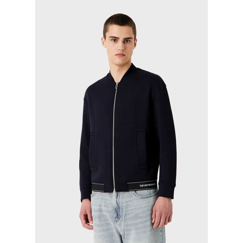 Load image into Gallery viewer, EMPORIO ARMANI DOUBLE-JERSEY SWEATSHIRT WITH ZIP AND LOGO ELASTICATED HEM - Yooto
