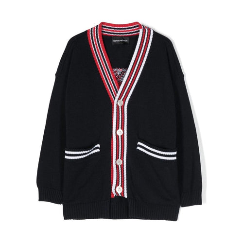 Load image into Gallery viewer, EMPORIO ARMANI KIDS LOGO-PRINT COTTON CARDIGAN - Yooto
