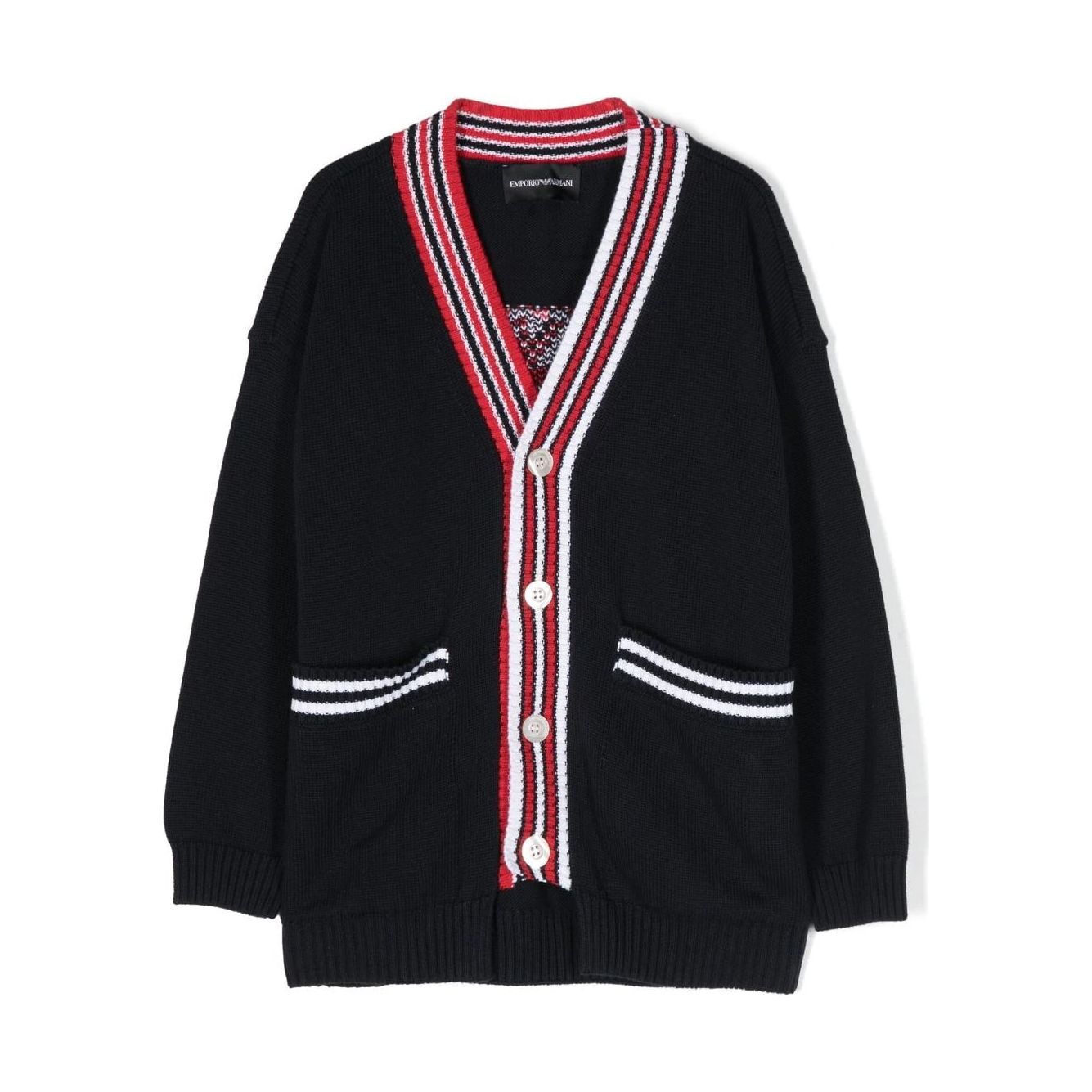 EMPORIO ARMANI KIDS LOGO-PRINT COTTON CARDIGAN - Yooto