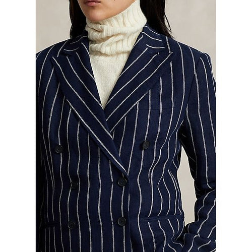 Load image into Gallery viewer, POLO RALPH LAUREN STRIPED LINEN DOUBLE-BREASTED BLAZER - Yooto
