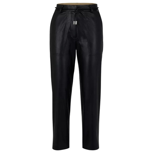 Load image into Gallery viewer, BOSS  TAPERED-FIT CROPPED TROUSERS IN FAUX LEATHER - Yooto
