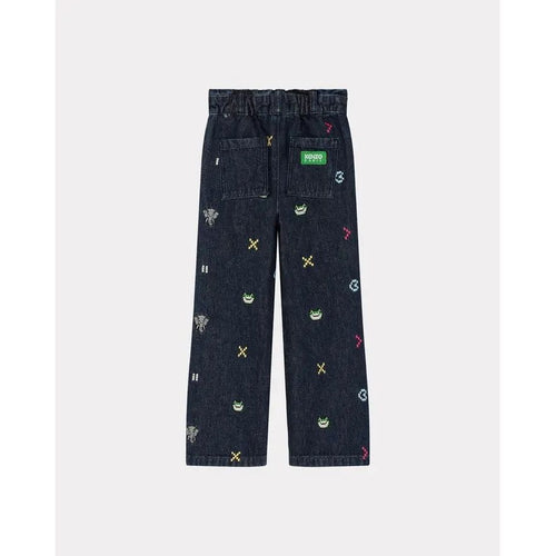 Load image into Gallery viewer, KENZO KIDS &#39;JUNGLE GAME&#39; EMBROIDERED JEANS - Yooto
