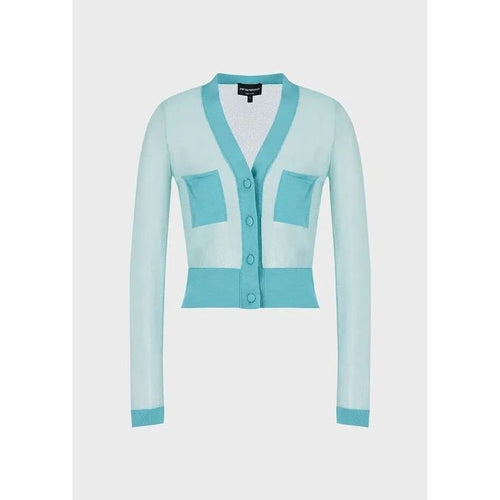 Load image into Gallery viewer, EMPORIO ARMANI SEMI-SHEER KNITTED VISCOSE CARDIGAN WITH POCKETS - Yooto
