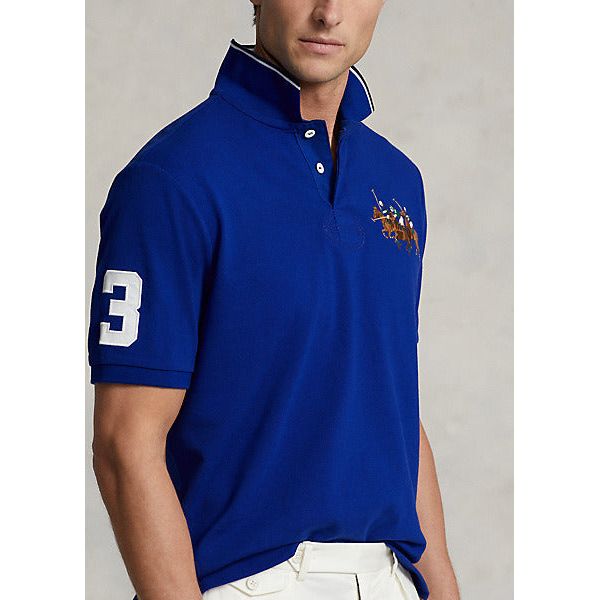 POLO RALPH LAUREN CUSTOM SLIM FIT TRIPLE-PONY POLO SHIRT - Yooto