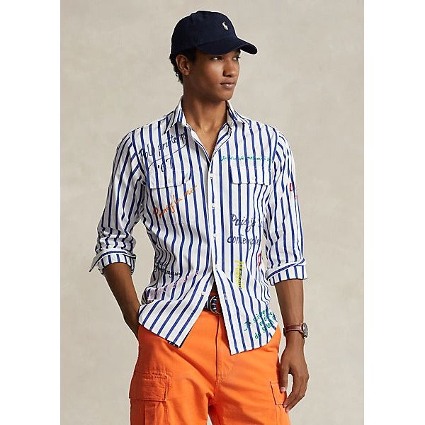 POLO RALPH LAUREN CLASSIC FIT STRIPED POPLIN WORKSHIRT - Yooto