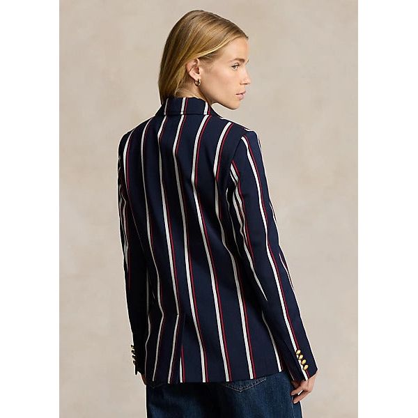 POLO RALPH LAUREN CREST-PATCH STRIPED BLAZER - Yooto