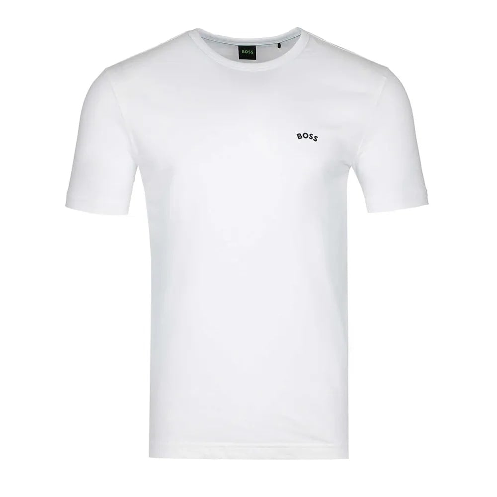 BOSS ORGANIC-COTTON T-SHIRT WITH CURVED LOGO - Yooto