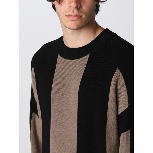 Load image into Gallery viewer, EMPORIO ARMANI VIRGIN WOOL BLEND JUMPER IN CORN-ON-THE-COB STITCH WITH INLAY - Yooto

