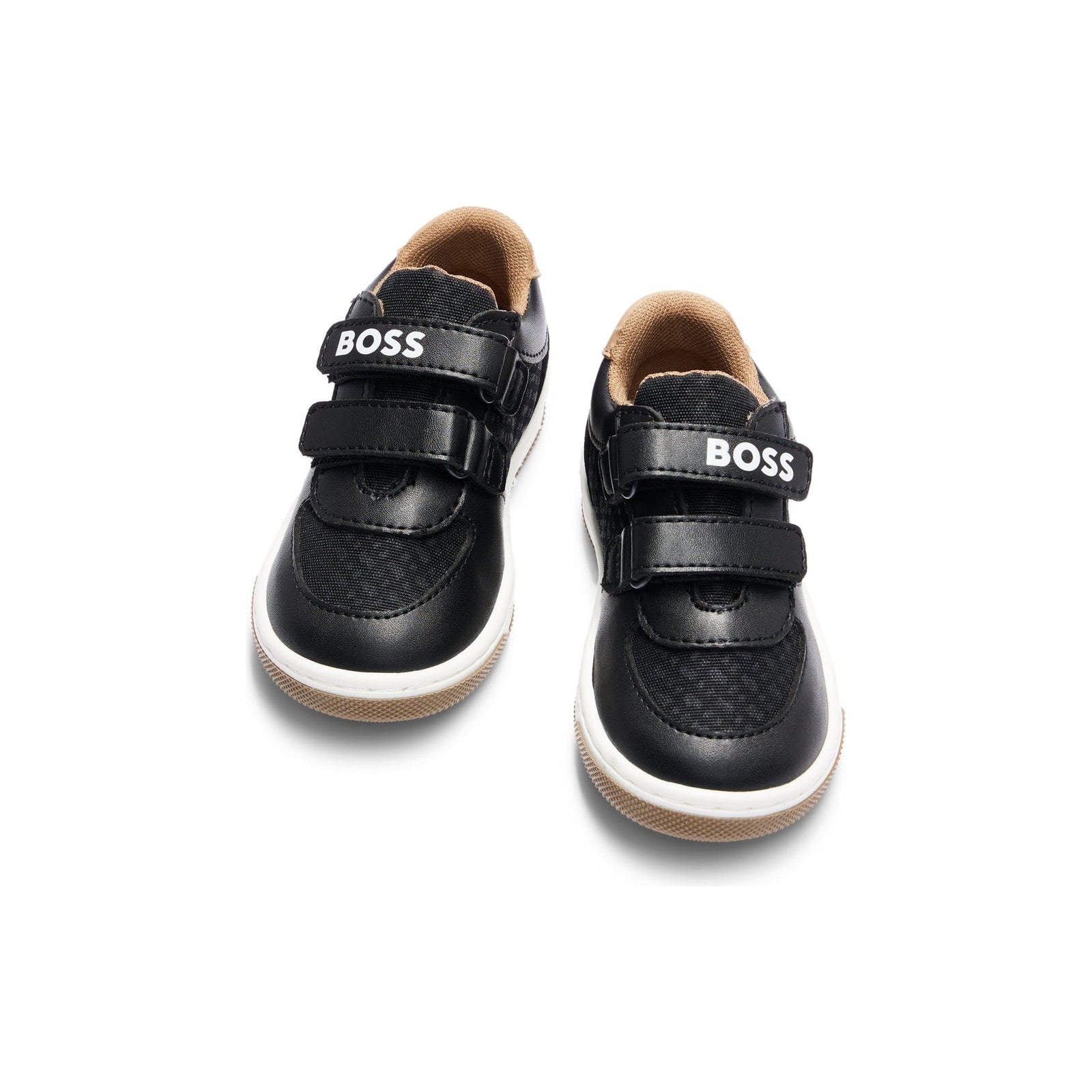 BOSS KIDS TRAINERS WITH MONOGRAM PATTERN AND TOUCH CLOSURE - Yooto