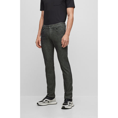 Load image into Gallery viewer, BOSS SLIM FIT JEANS IN BLACK HIGH PERFORMANCE STRETCH KNIT DENIM - Yooto
