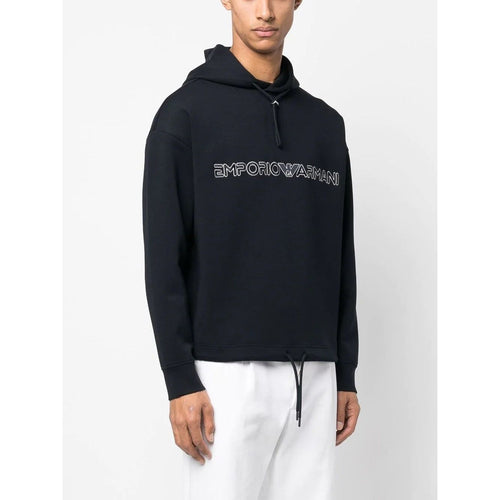 Load image into Gallery viewer, EMPORIO ARMANI DOUBLE JERSEY HOODED SWEATSHIRT WITH EMBROIDERED LOGO - Yooto
