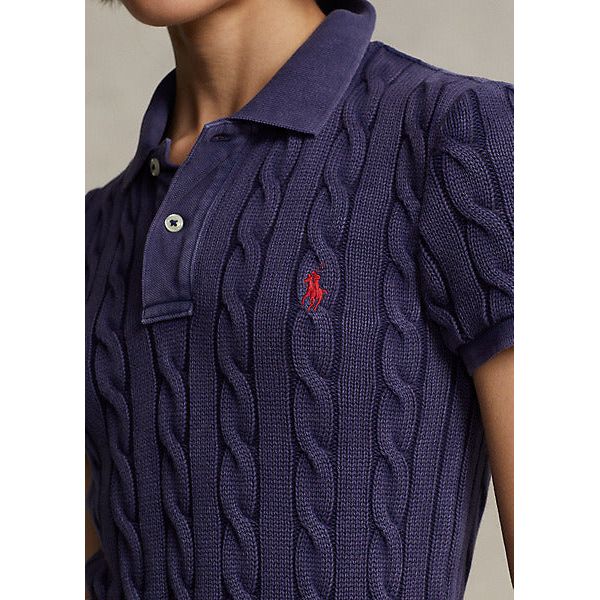 POLO RALPH LAUREN SLIM FIT CABLE-KNIT POLO SHIRT - Yooto