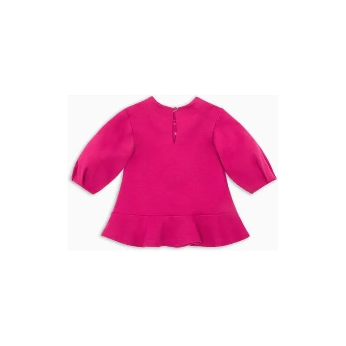 EMPORIO ARMANI KIDS VISCOSE-BLEND JERSEY DRESS WITH MATCHING LOGO EMBROIDERY AND FLOUNCE - Yooto