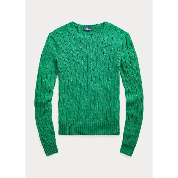 POLO RALPH LAUREN CABLE-KNIT COTTON CREWNECK JUMPER - Yooto