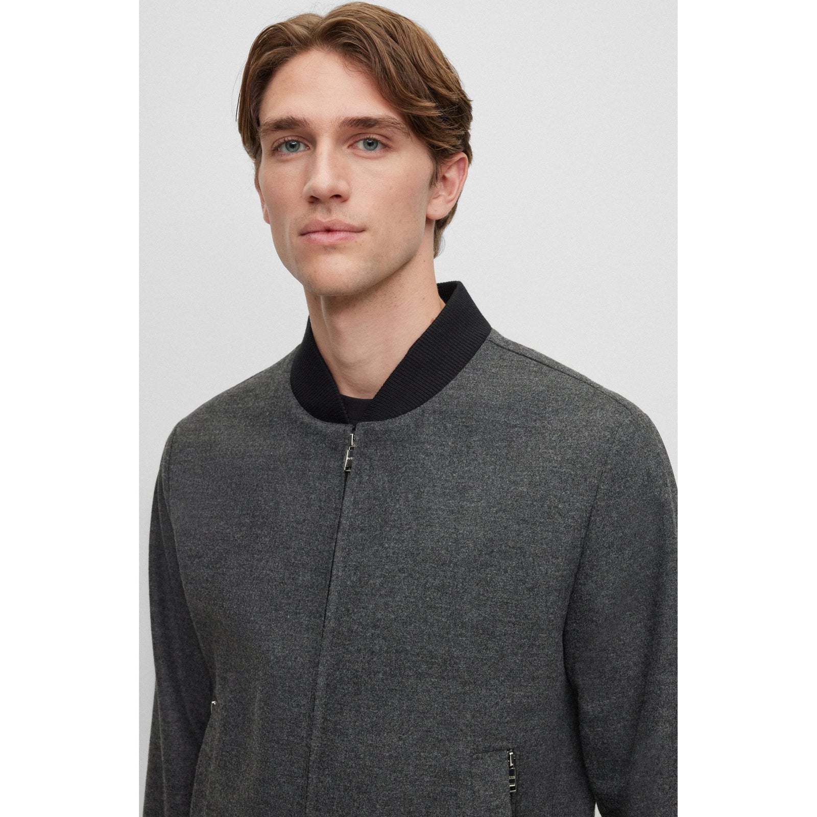BOSS SLIM-FIT JACKET WITH TWO-WAY FRONT ZIP - Yooto