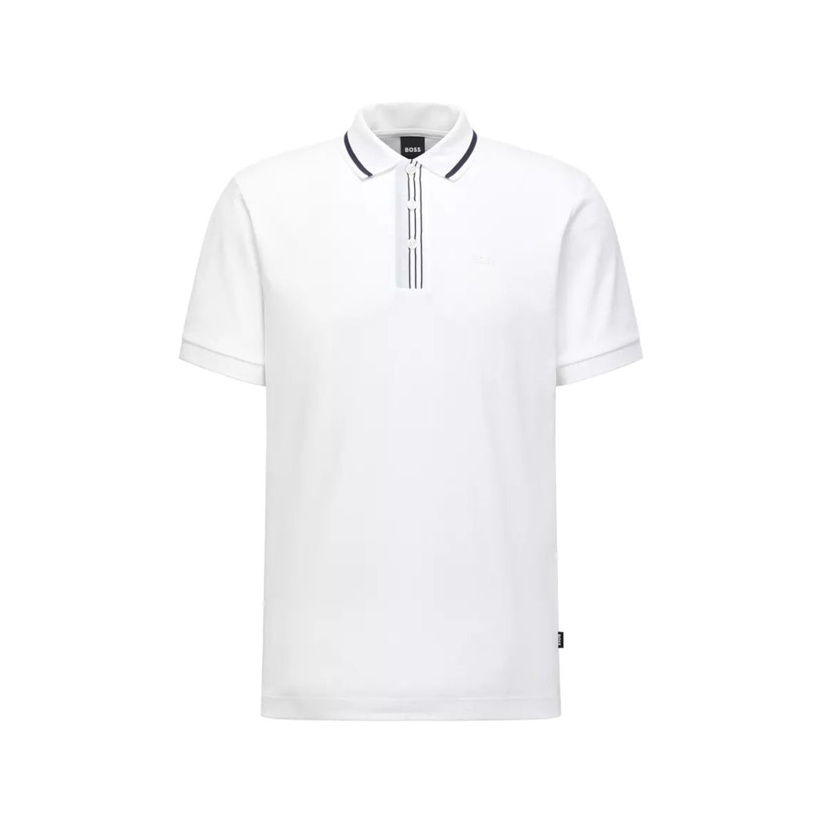 BOSS INTERLOCK-COTTON POLO SHIRT WITH RUBBERISED LOGO - Yooto