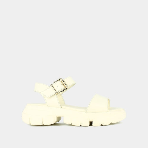 Load image into Gallery viewer, JONAK PARIS SANDALS WITH NOTCHED SOLES AND GOLD BUCKLES - Yooto
