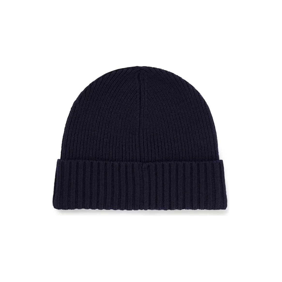 BOSS VIRGIN-WOOL BEANIE HAT WITH FAUX-LEATHER LOGO PATCH - Yooto